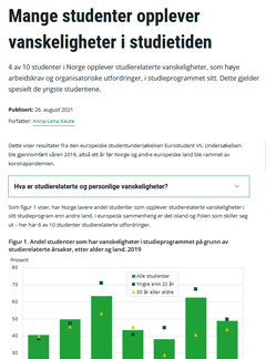 Mange studenter opplever vanskeligheter i studietiden