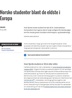 Norske studenter blant de eldste i Europa.