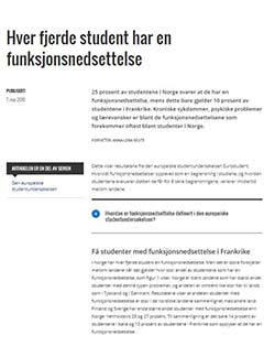 Hver fjerde student har en funksjonsnedsettelse