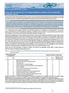 What are the obstacles to student mobility during the decision and planning phase?