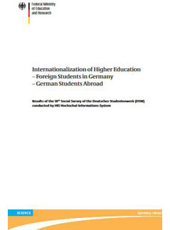 Internationalization of higher education -Foreign students in Germany - German students abroad
