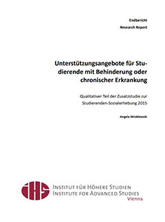 Untersttzungsangebote fr Studierende mit Behinderung oder chronischer Erkrankung. Qualitativer Teil der Zusatzstudie zur
Studierenden-Sozialerhebung 2015