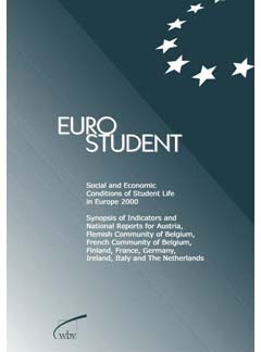 EUROSTUDENT.

Social and Economic Conditions of Student Life in Europe 2000