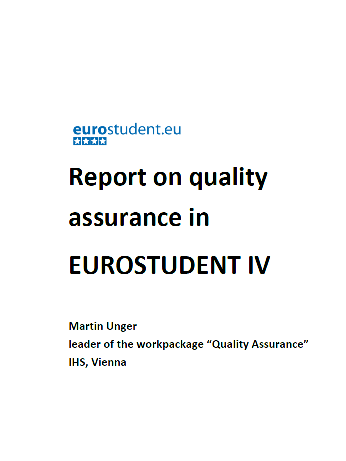 Report on quality assurance in EUROSTUDENT IV