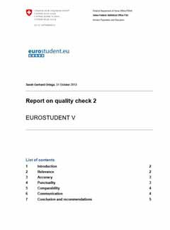 Report on quality check 2 EUROSTUDENT V