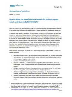 Instructions on sample size for EUROSTUDENT V 