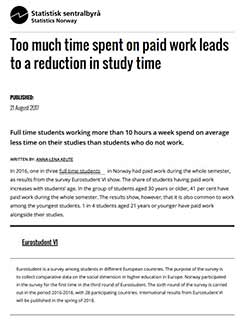 Too much time spent on paid work leads to a reduction in study time