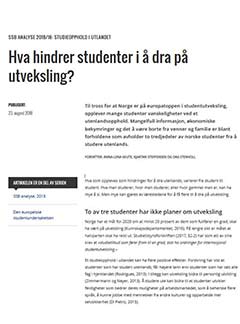 Hva hindrer studenter i  dra p utveksling?