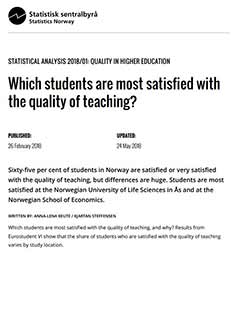 Which students are most satisfied with the quality of teaching?
